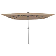 Guarda-sol de Jardim Taupe e Preto 295 x 295 x 245 cm