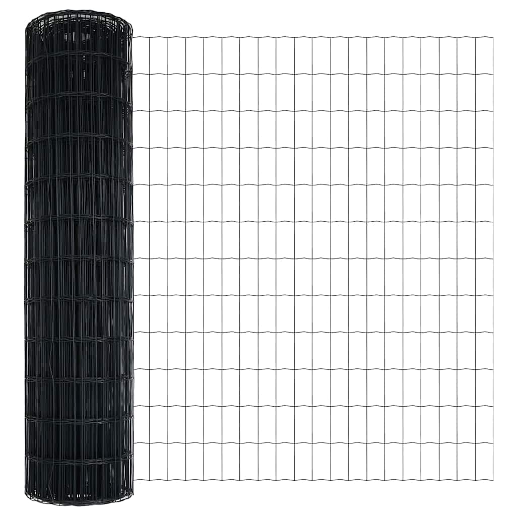 Cerca Euro Cinzeto 1 x 10 m Ferro revestido de PVC