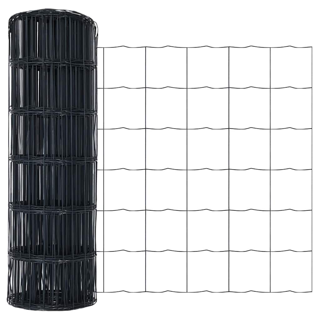 Cerca Euro Cinzeto 0.4 x 10 m Ferro revestido de PVC