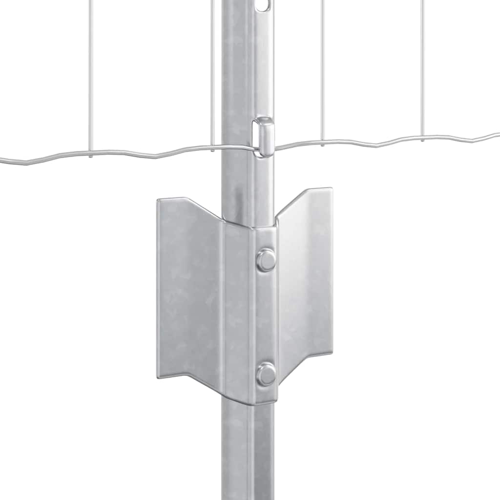 Cerca com Postes Prateado 0.4 x 10 m Aço