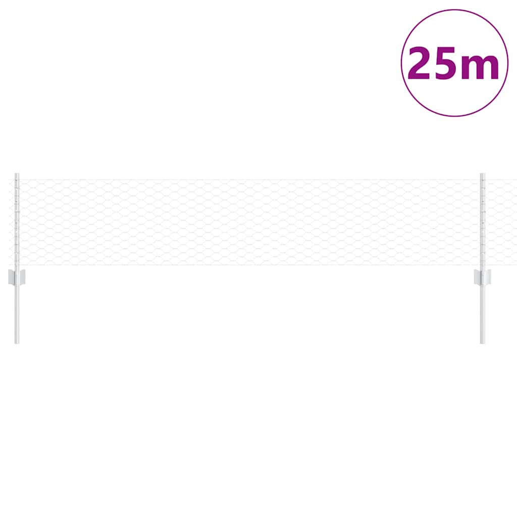 Cerca com Postes Cinzeto 0.4 x 25 m Aço