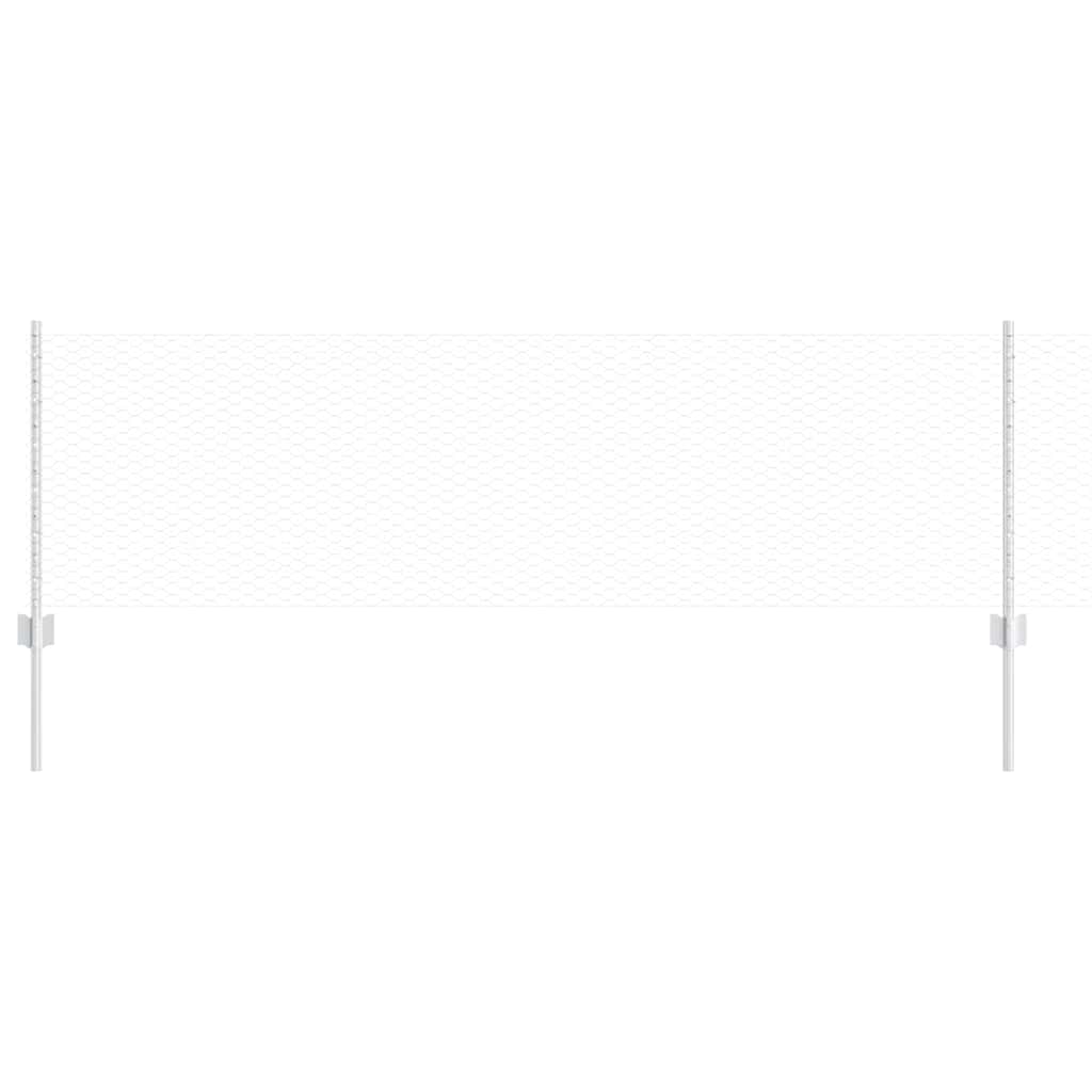 Cerca com Postes Prateado 0.6 x 10 m Aço