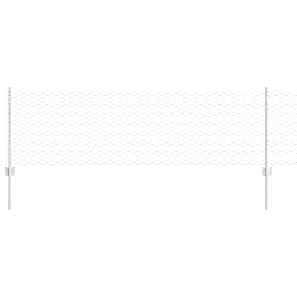 Cerca com Postes Prateado 0.6 x 10 m Aço