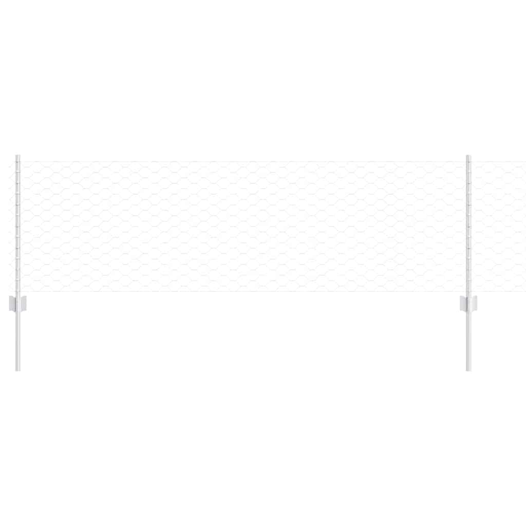 Cerca com Postes Prateado 0.6 x 10 m Aço