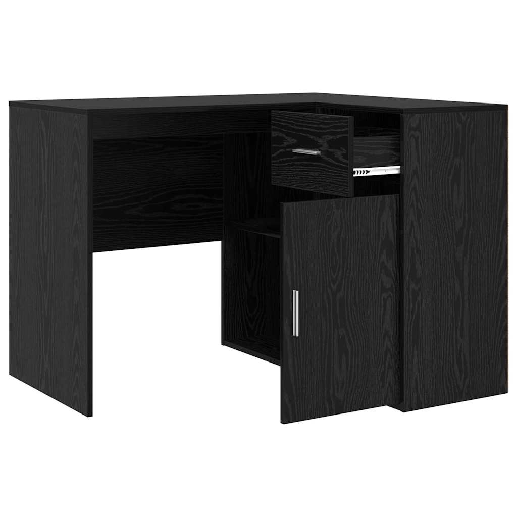 Secretária de canto com gaveta Carvalho preto 102 x 50 x 75 cm