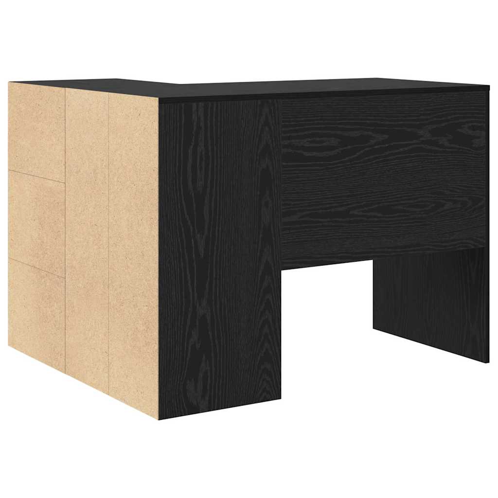 Secretária de canto com gaveta Carvalho preto 102 x 50 x 75 cm