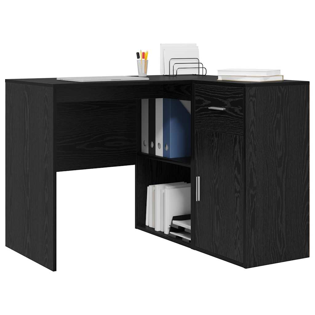 Secretária de canto com gaveta Carvalho preto 102 x 50 x 75 cm