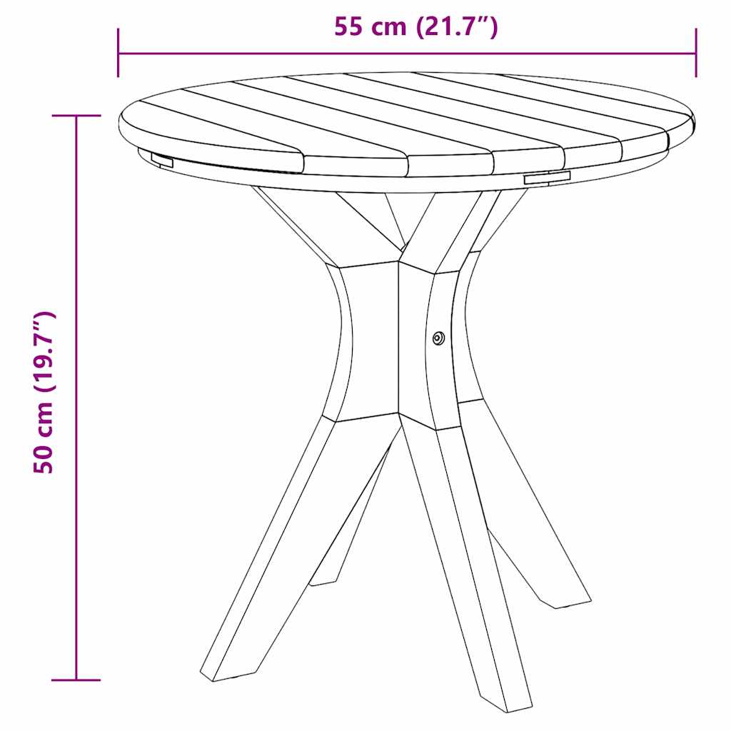 Mesa de centro Castanho 55 x 55 x 51 cm Madeira de teca maciça