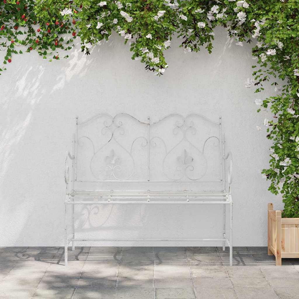 Banco de jardim Branco 104 x 54 x 93cm Aço