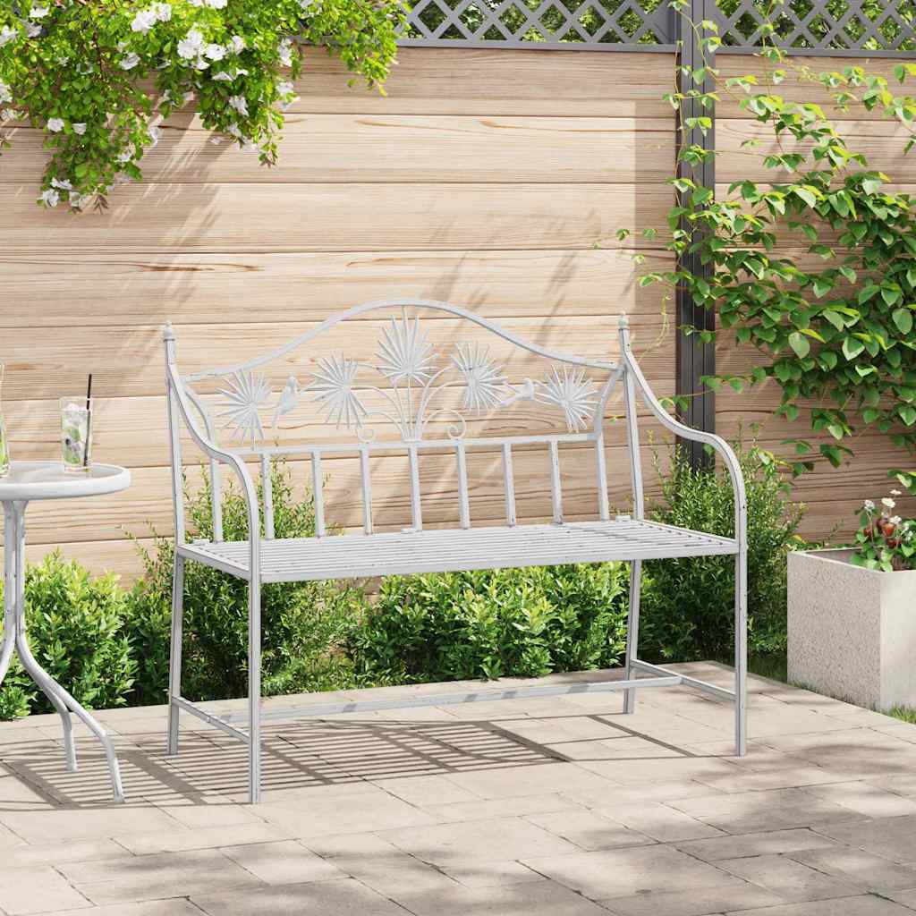 Banco de jardim Branco 104 x 54 x 93cm Aço