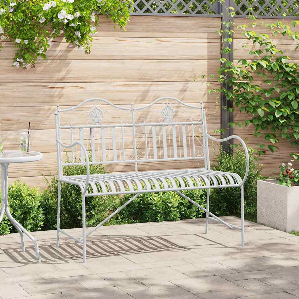 Banco de jardim Branco 104 x 54 x 93cm Aço
