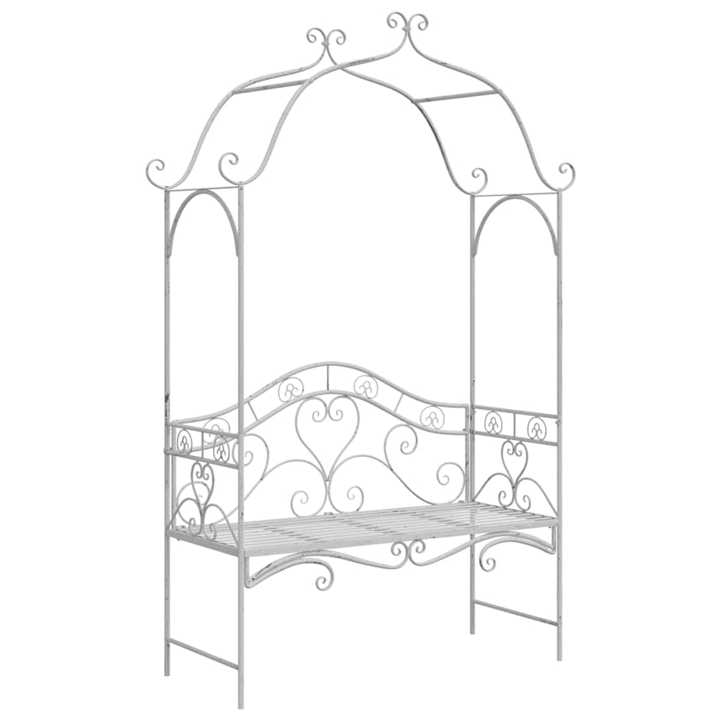 Banco de jardim com almofada Branco 104 x 54 x 93cm Aço