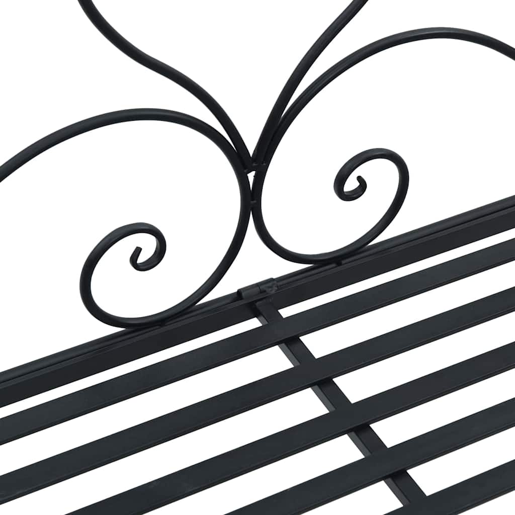 Banco de jardim com almofada Preto 104 x 54 x 93cm Aço