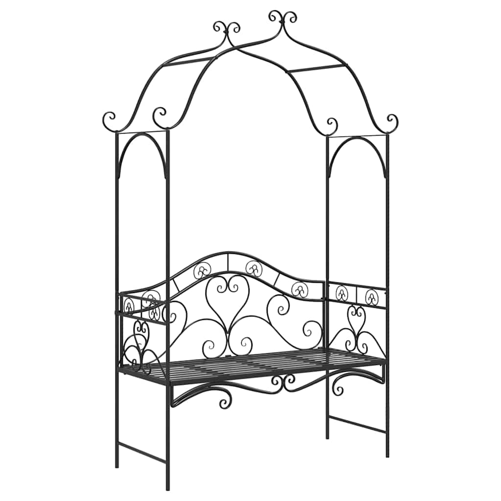 Banco de jardim com almofada Preto 104 x 54 x 93cm Aço