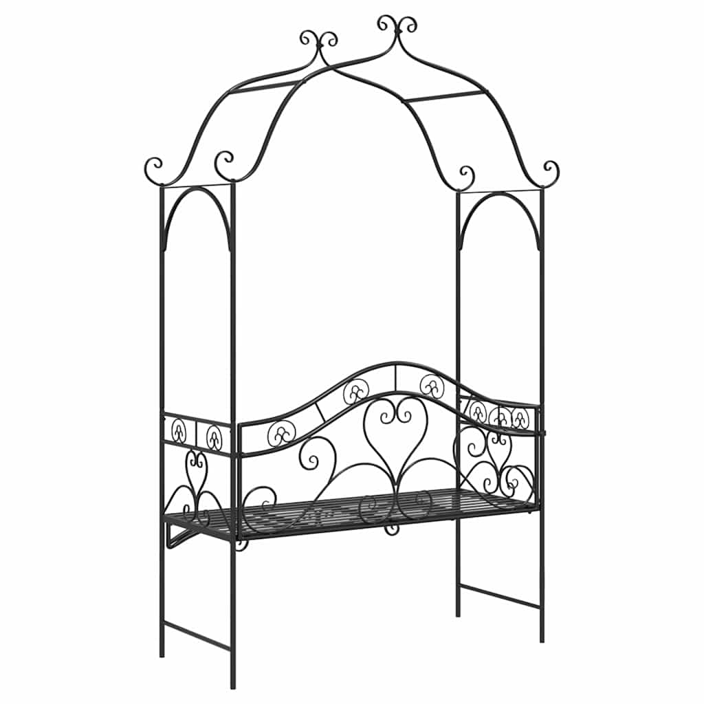 Banco de jardim com almofada Preto 104 x 54 x 93cm Aço