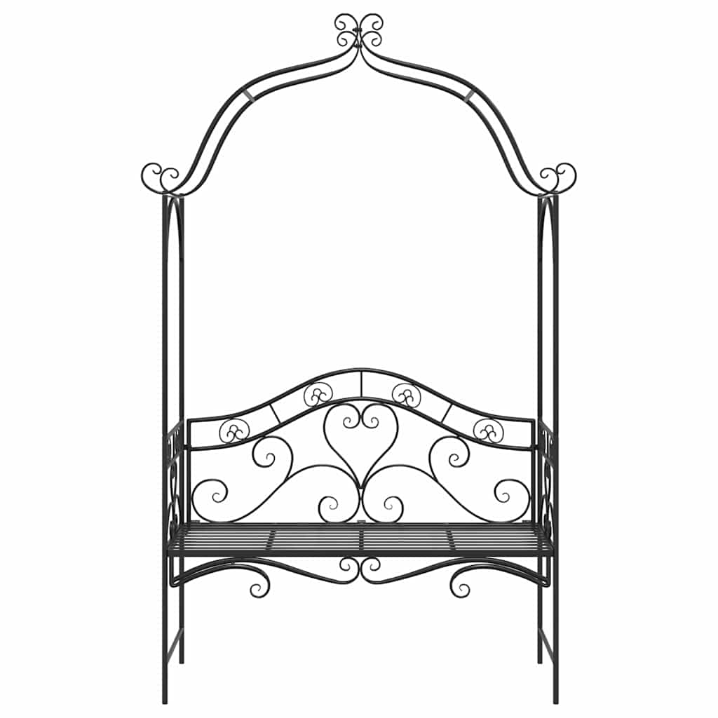 Banco de jardim com almofada Preto 104 x 54 x 93cm Aço