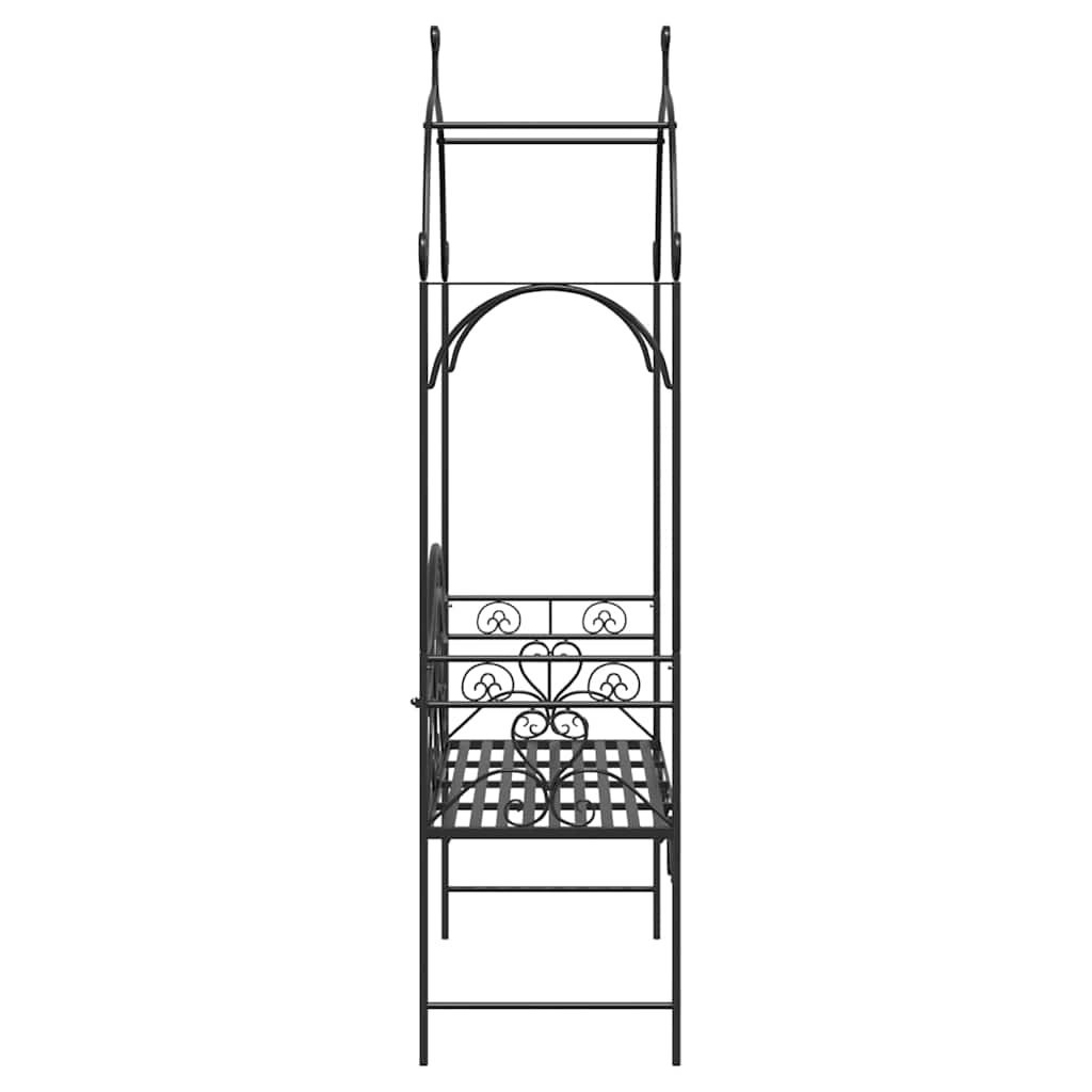 Banco de jardim com almofada Preto 104 x 54 x 93cm Aço