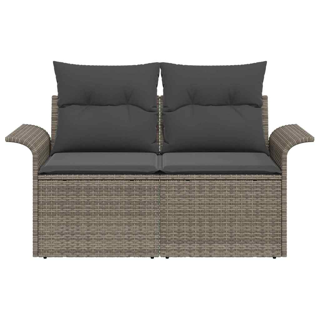 Sofá de jardim com almofada Cinzeto 141 x 62 x 69cm vime PE