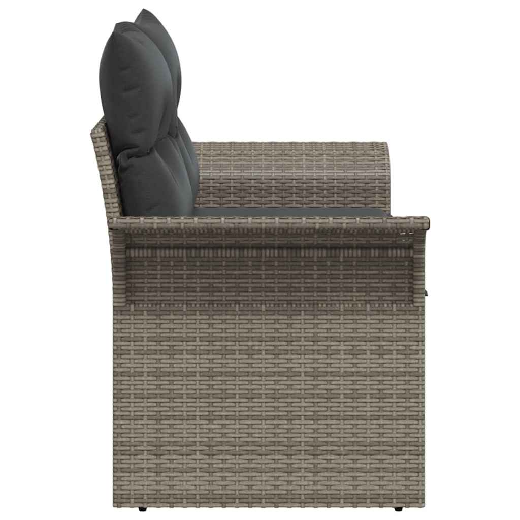 Sofá de jardim com almofada Cinzeto 141 x 62 x 69cm vime PE