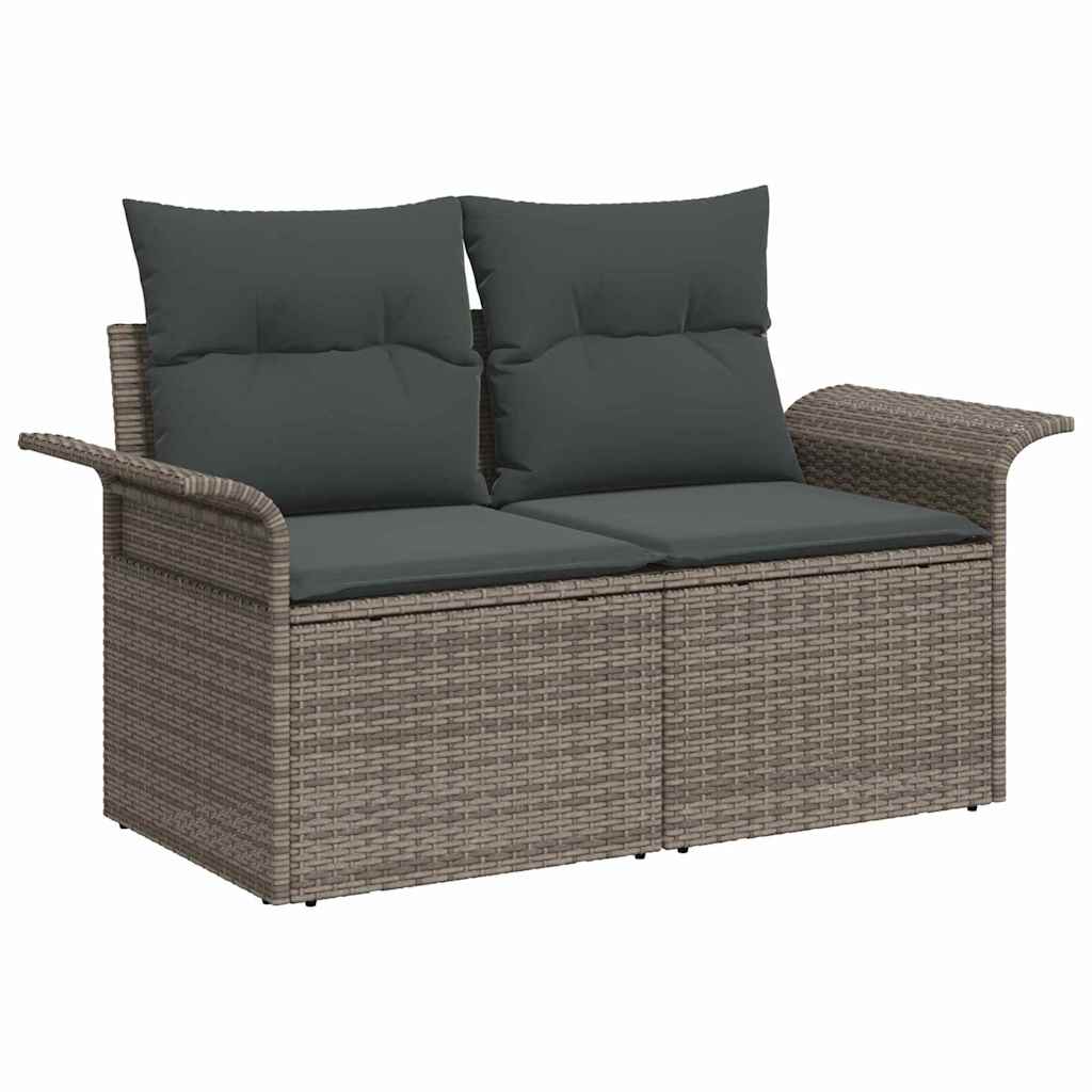 Sofá de jardim com almofada Cinzeto 141 x 62 x 69cm vime PE