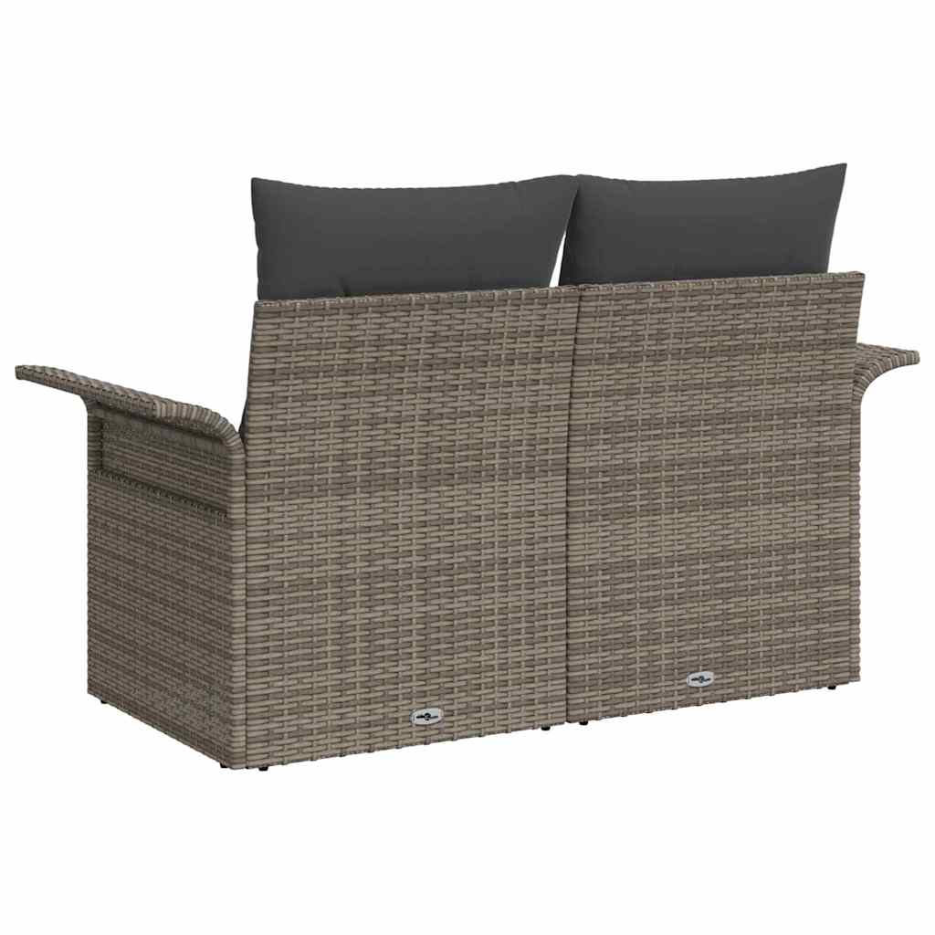Sofá de jardim com almofada Cinzeto 141 x 62 x 69cm vime PE