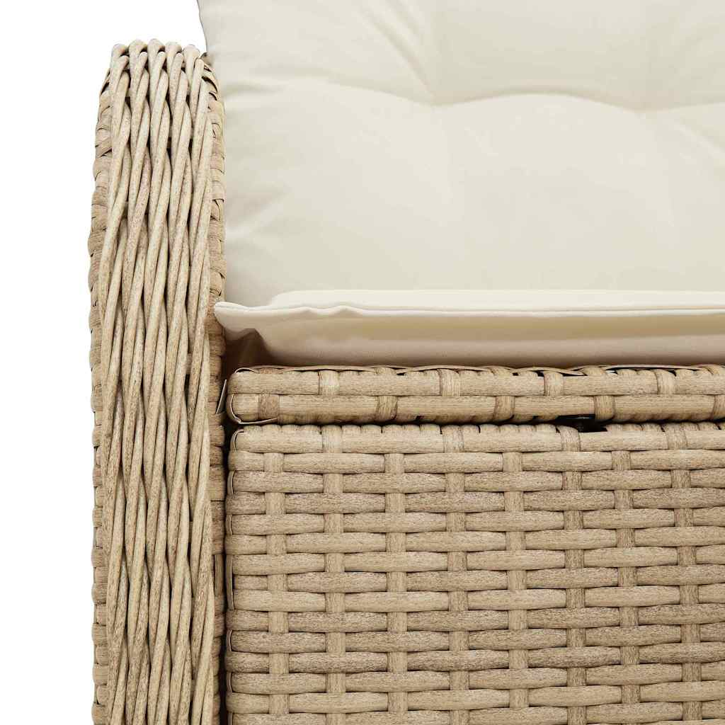 Sofá de jardim com almofada Bege 121 x 62 x 69cm vime PE