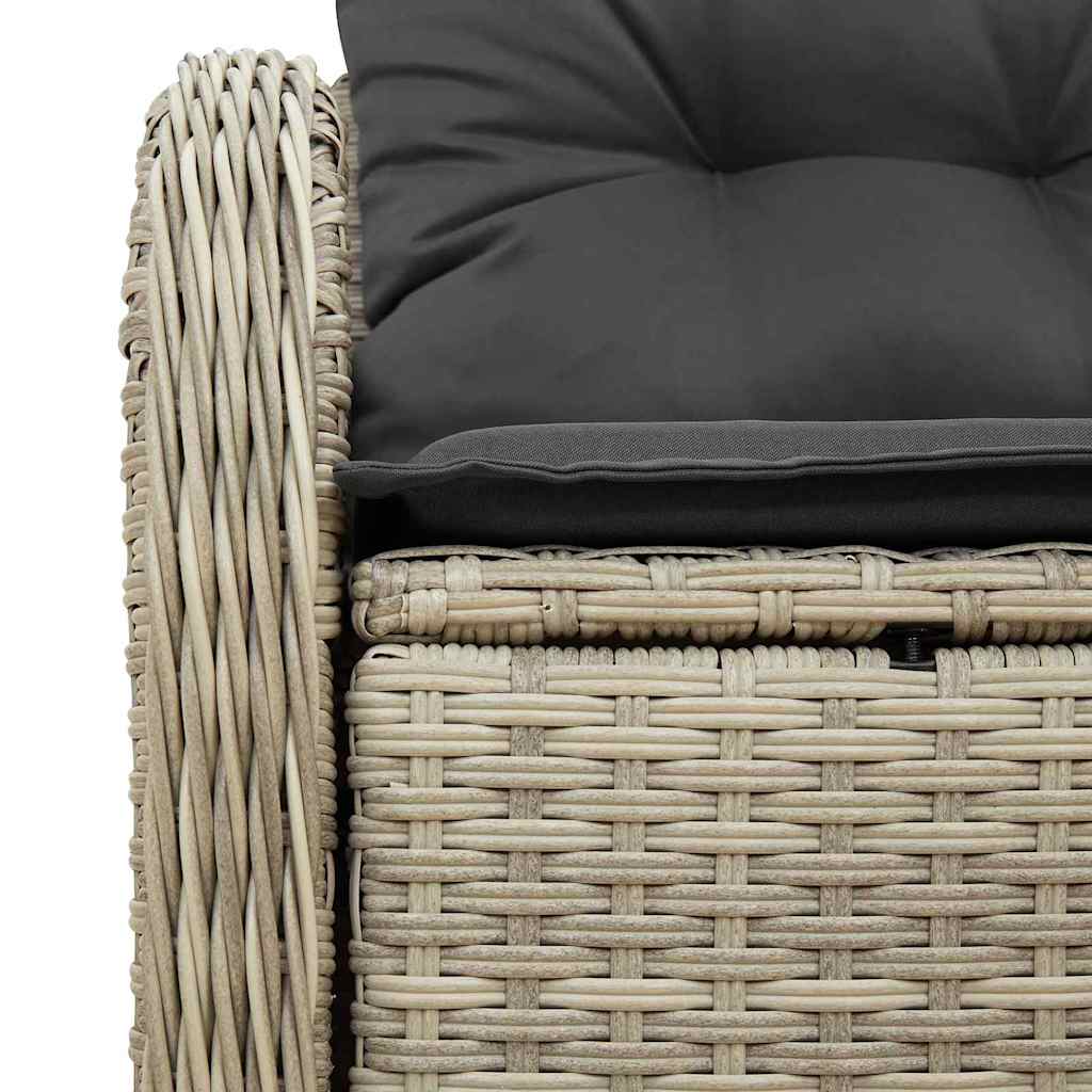 Sofá de jardim Cinzento-claro 121 x 62 x 69cm vime PE