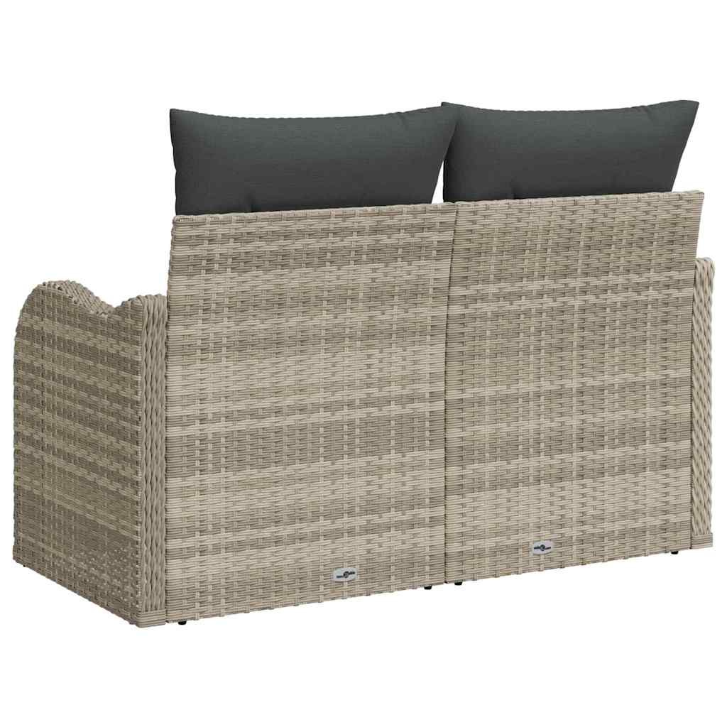 Sofá de jardim Cinzento-claro 121 x 62 x 69cm vime PE