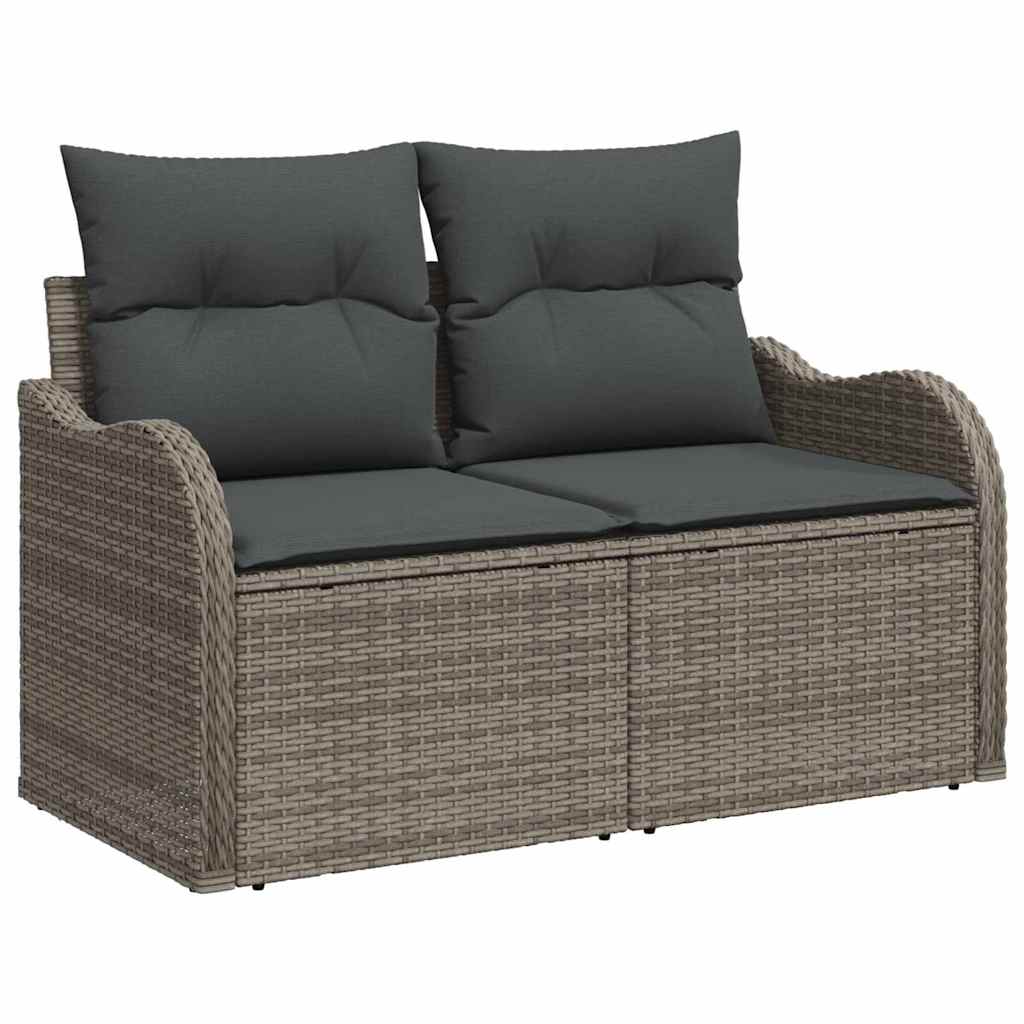Sofá de jardim com almofada Cinzeto 121 x 62 x 69cm vime PE