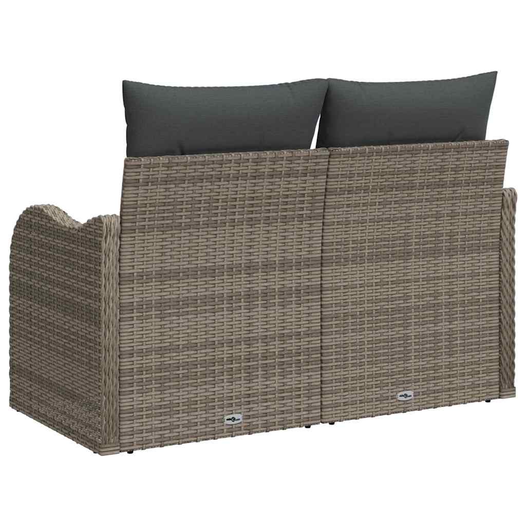 Sofá de jardim com almofada Cinzeto 121 x 62 x 69cm vime PE