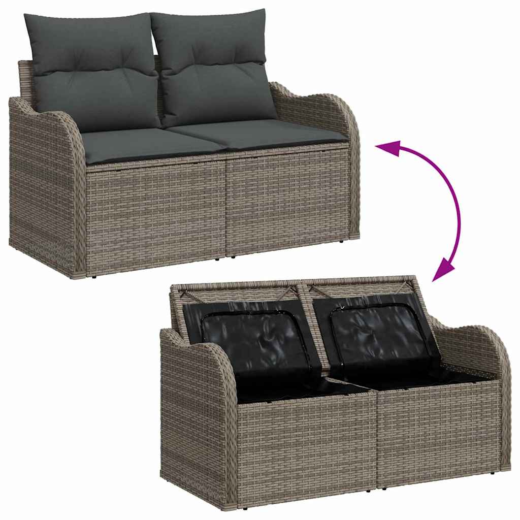 Sofá de jardim com almofada Cinzeto 121 x 62 x 69cm vime PE