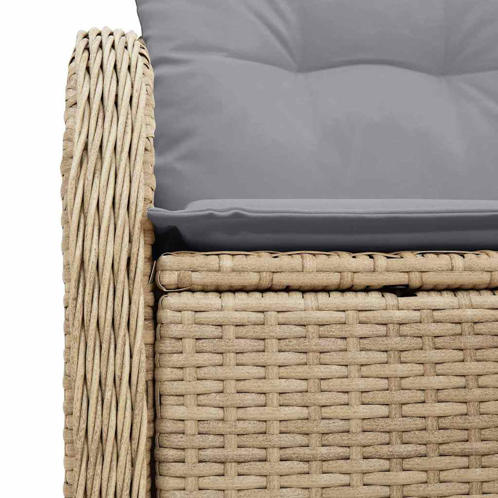 Sofá de jardim com almofada Bege 121 x 62 x 69cm vime PE
