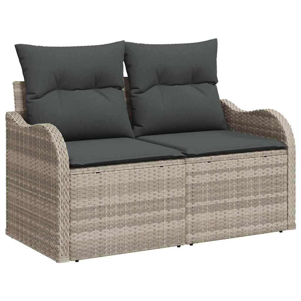 Sofá de jardim Cinzento-claro 121 x 62 x 69cm vime PE