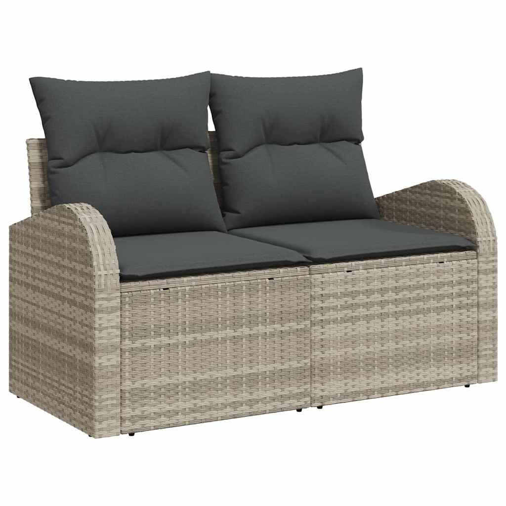 Sofá de jardim Cinzento-claro 124 x 62 x 69cm vime PE