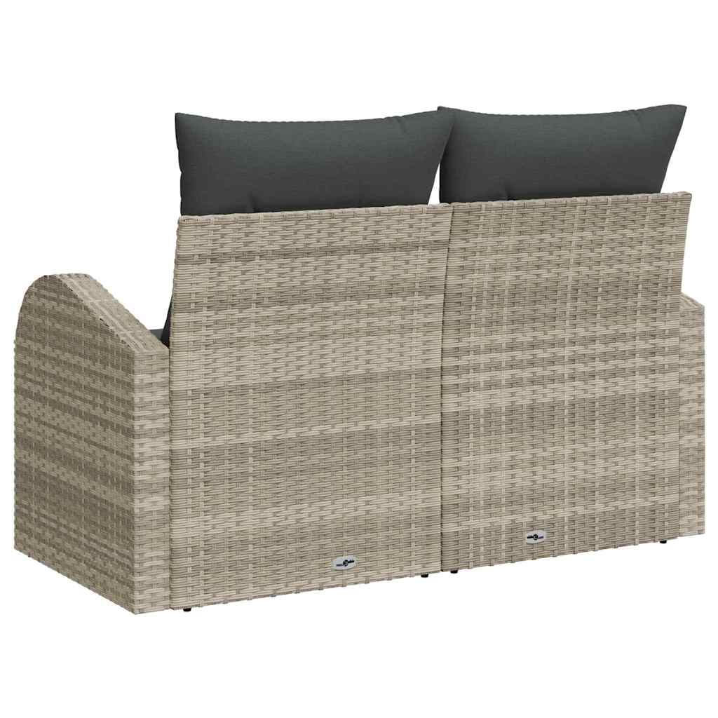 Sofá de jardim Cinzento-claro 124 x 62 x 69cm vime PE
