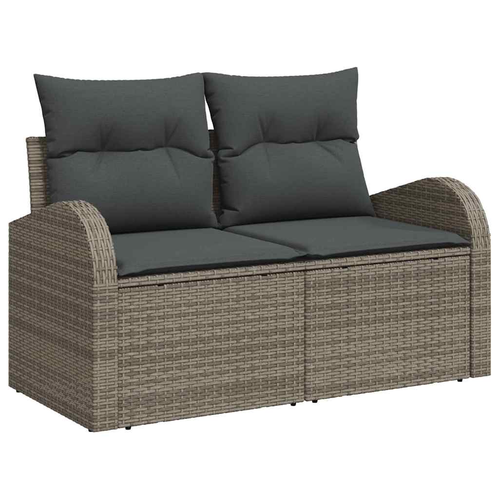 Sofá de jardim com almofada Cinzeto 124 x 62 x 69cm vime PE