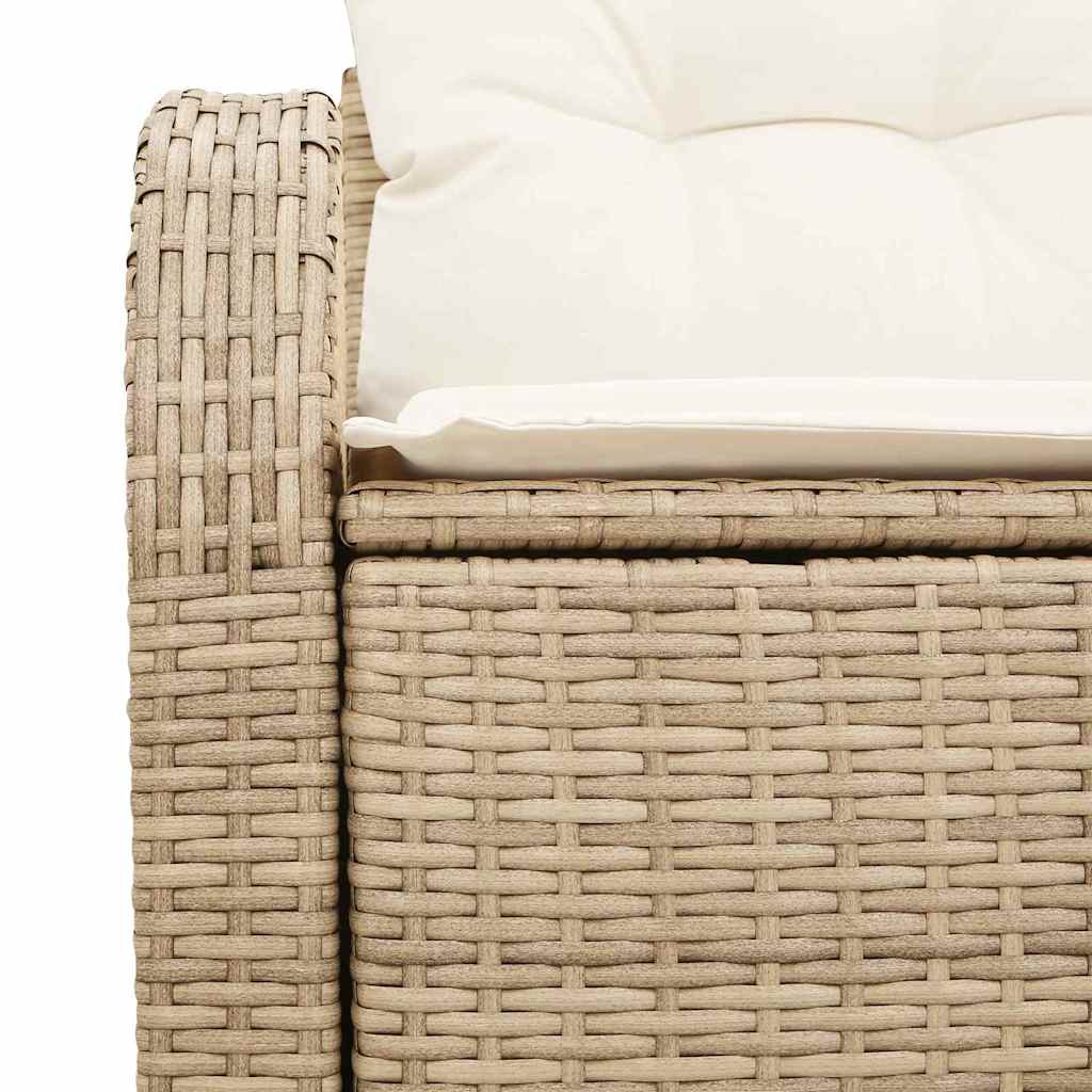 Sofá de jardim com almofada Bege 124 x 62 x 69cm vime PE