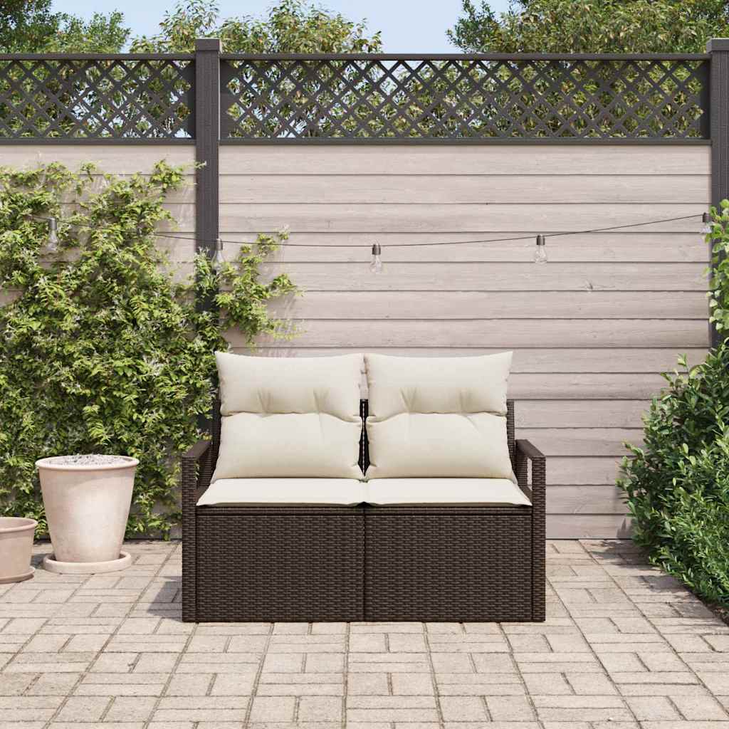 Sofá de jardim Castanho 120 x 62 x 69cm vime PE
