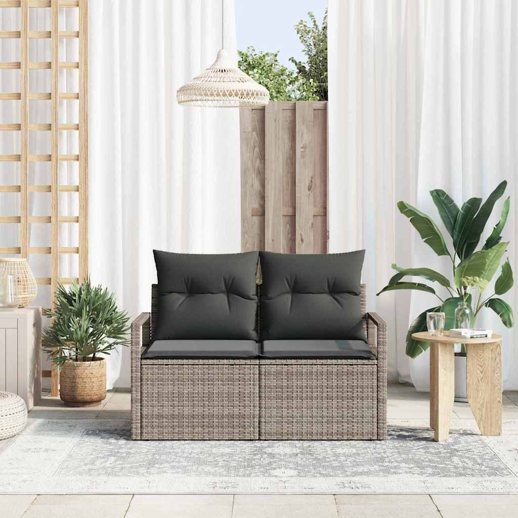 Sofá de jardim com almofada Cinzeto 120 x 62 x 69cm vime PE