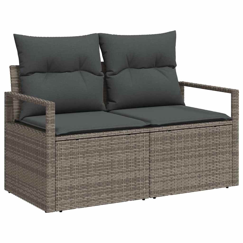 Sofá de jardim com almofada Cinzeto 120 x 62 x 69cm vime PE