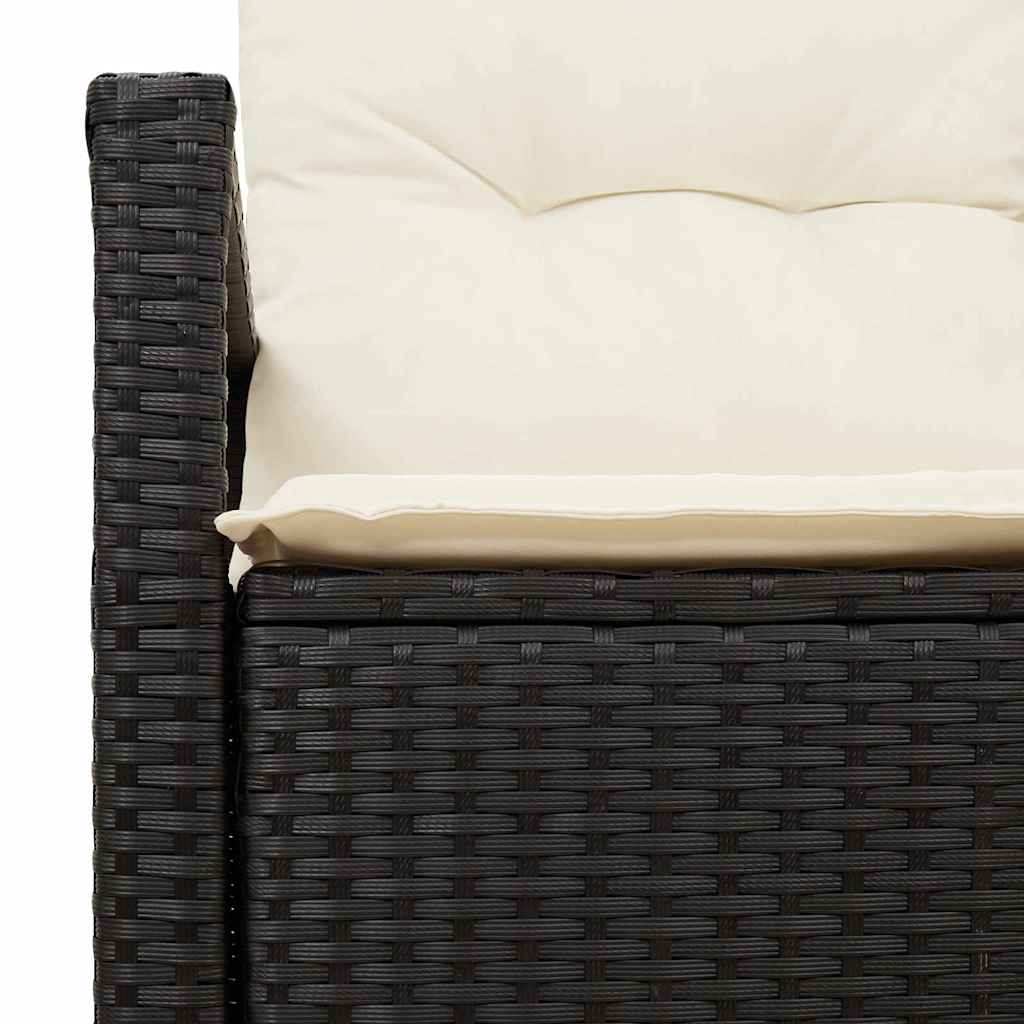 Sofá de jardim Preto 120 x 62 x 69cm vime PE