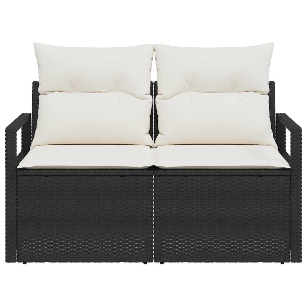 Sofá de jardim Preto 120 x 62 x 69cm vime PE