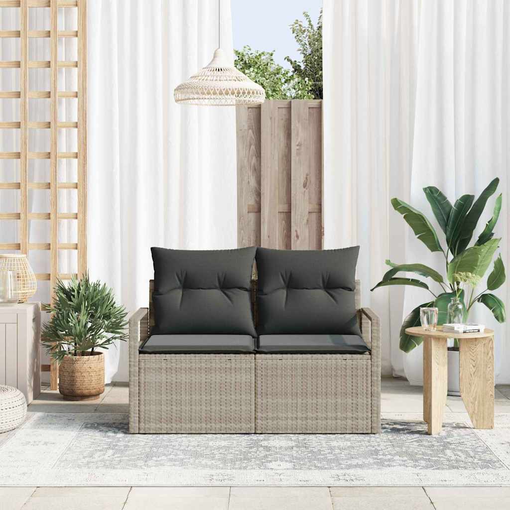 Sofá de jardim com almofada Cinzeto 120 x 62 x 69cm vime PE