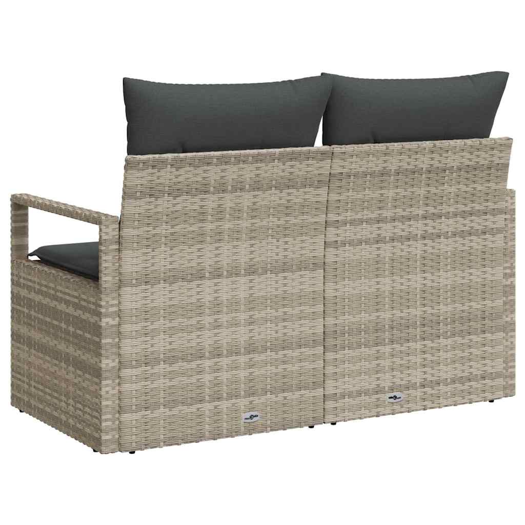 Sofá de jardim com almofada Cinzeto 120 x 62 x 69cm vime PE