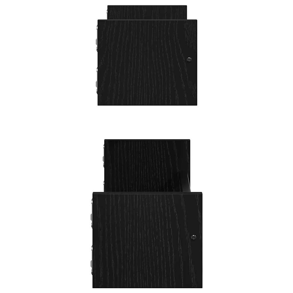 Prateleira de Parede 2 pcs Carvalho preto 60 x 16 x 14 cm