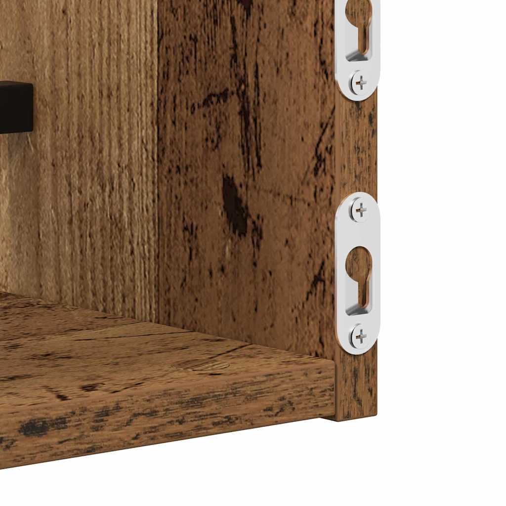 Prateleira de Parede 2 pcs Madeira antiga 80 x 16 x 14 cm