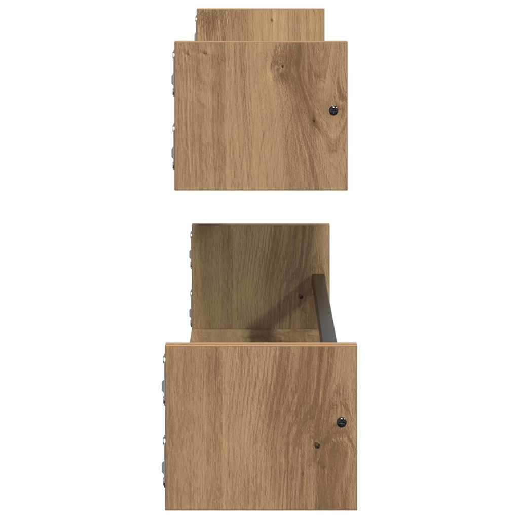 Prateleira de Parede 2 pcs carvalho artisiano 80 x 16 x 14 cm