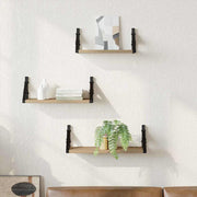 Conjunto de prateleiras de parede 3 pcs carvalho artisiano