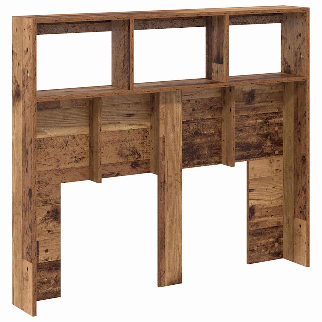 Cabeceira com Armário e LED Madeira antiga 120 x 17 x 102 cm