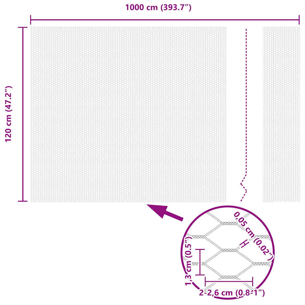 Cerca Hexagonal Prateado 1.2 x 10 m Aço galvanizado